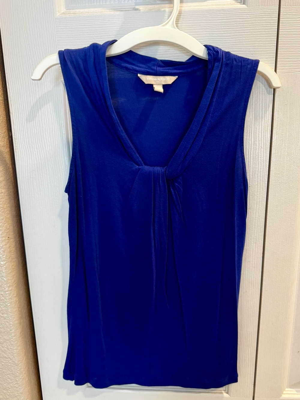 Banana Republic Royal Blue Sleeveless Knot-Front Camisole